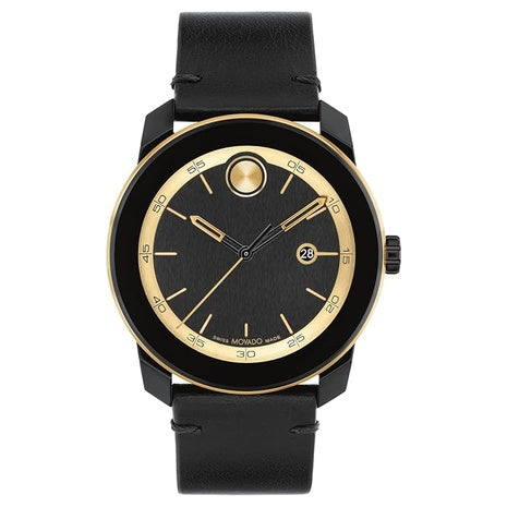 Movado Bold TR90 Men's Ultra Modern Black Gold Watch