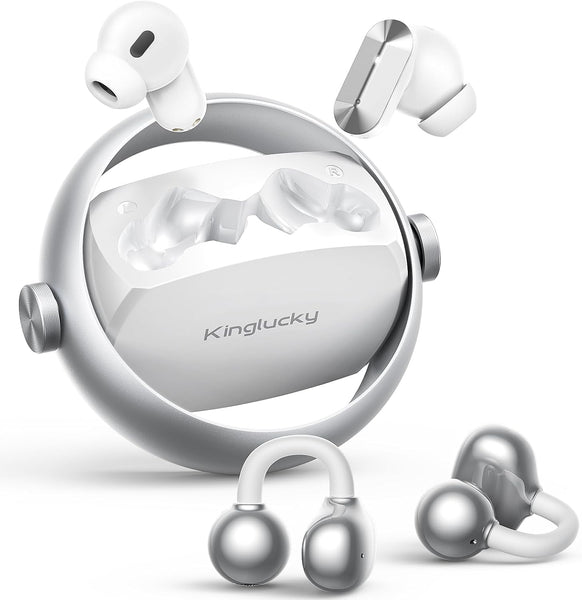 Kinglucky 2-In-1 Wireless Bluetooth Earbuds W/ In-Ear & Open-Ear Clip-On (2 Colors)