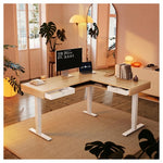Huanuo 63" Height Adjustable Electric L-Shaped Standing Desk W/ 2-Drawers