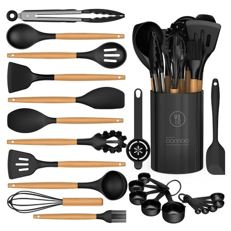 24-Piece Silicone Non-Stick Cooking Utensils Set