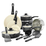 GreenLife 16-Piece Ceramic Nonstick Cookware Pots And Pans Set