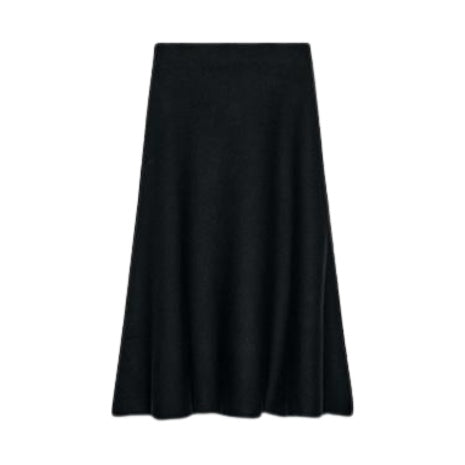 Knit Flared Midi Skirt