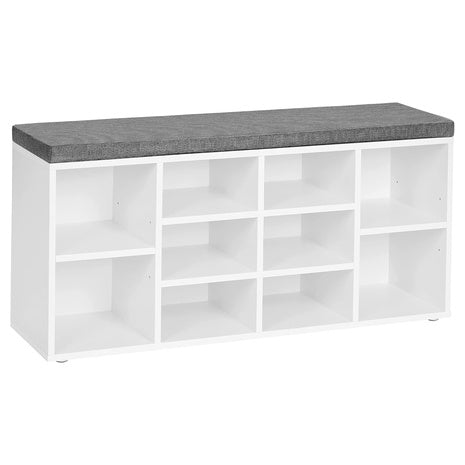 10-Compartments Entryway Storage Bench With Cushion Seat