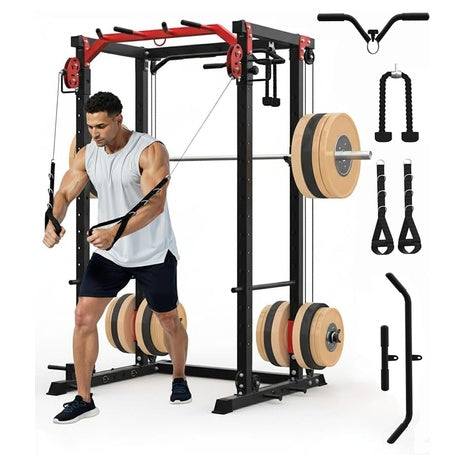 Garvee Power Rack W/ Cable Crossover System (Max 2000lbs)
