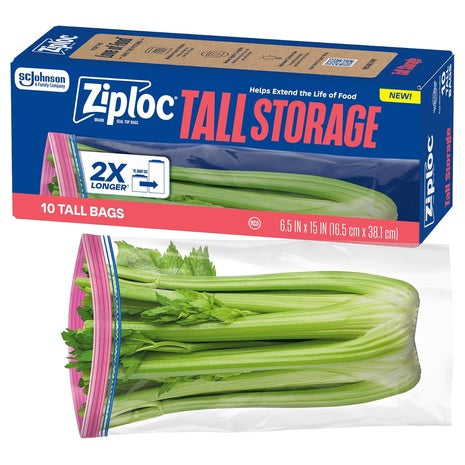10 Ziploc Tall Food Storage Bags