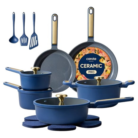 18-Piece Carote Ceramic Nonstick Cookware Set