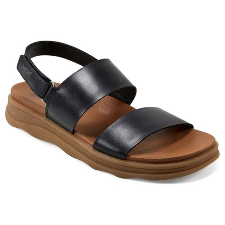 Earth Women's LEAH Flat Sandal (Size: 5 M, Black 001)