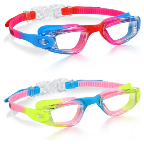 2-Pack Aegend Kid's Swim Goggles W/ Anti-Fog UV Protection Lenses