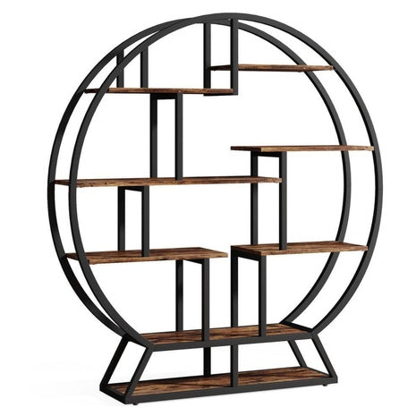 Tribesigns Way To Origin Hamilton 63" Round Shaped Etagere Bookshelf