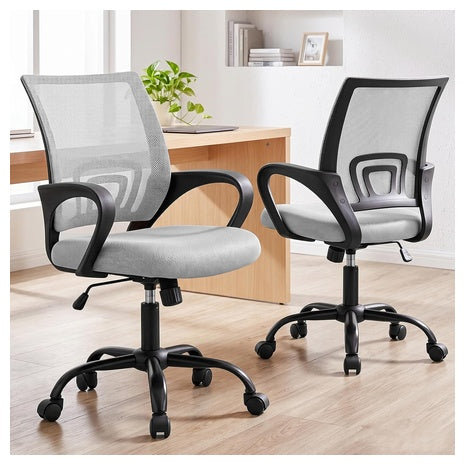 2-Pack Dumos Ergonomic Mid-Back Desk Chairs (2 Colors)