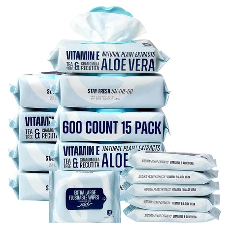 600 Flushable Wet Wipes
