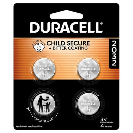 4-Count Duracell 2032 3V Lithium Coin Battery