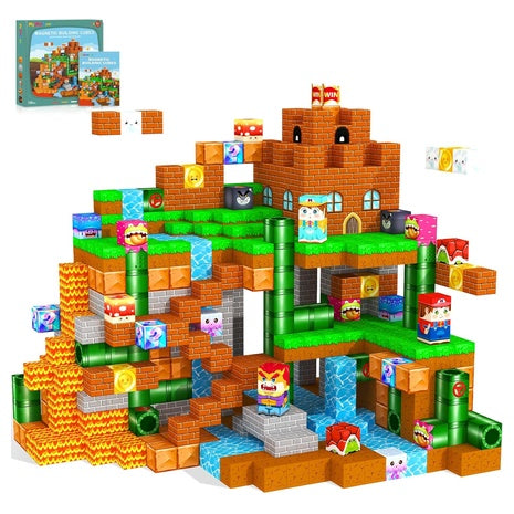 100 Magnetic Castle & Pipe Building Blocks