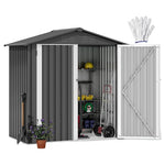 6'x4' Lockable Waterproof Outdoor Storage Shed With Vents