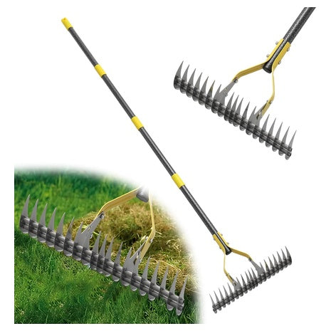 15" Wide Heavy Duty 19 Teeth Steel Metal Garden Leaf Rakes