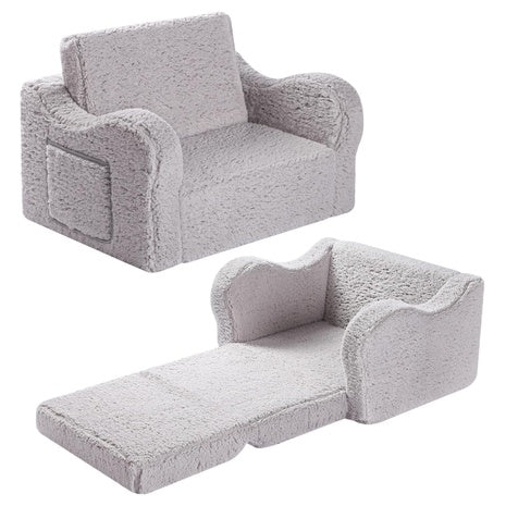 Kids 2-in-1 Sherpa Chair & Lounger