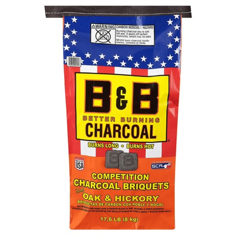 B&B Charcoal Competition Oak Charcoal Briquets 17.6 Pound