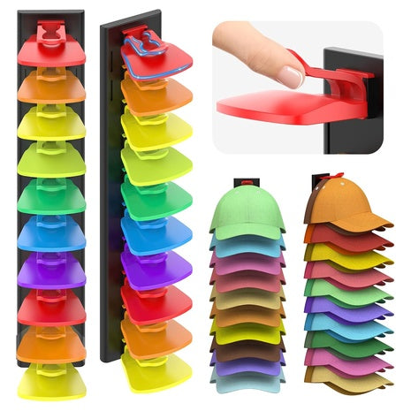 2-Pack Wall-Mount Hat Organizer (Holds 40 Caps)