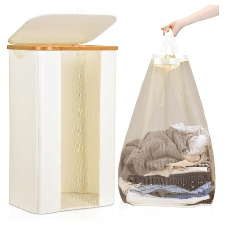 100L Collapsible Laundry Baskets with Removable Liner