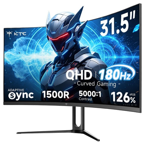 31.5" KTC H32S5 Curved WQHD 180Hz 1ms HDR HVA Freesync And G-SYNC Compatible Gaming Monitor
