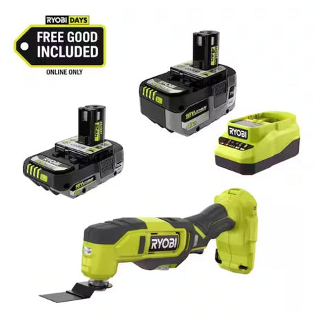 RYOBI ONE+ 18V Kit W/ 4.0Ah Battery, 2.0Ah Battery, Charger & ONE+ Multi-Tool