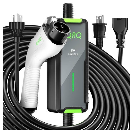 QPQ 16 Amp Level 1 And 2 Portable EV Charger With 21ft Cable