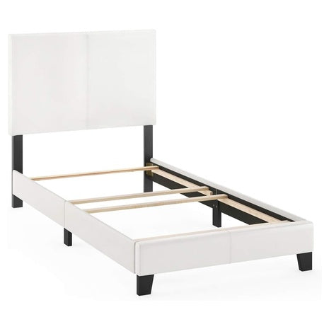 Furinno Pessac PU Leather Upholstered Twin Bed Platform