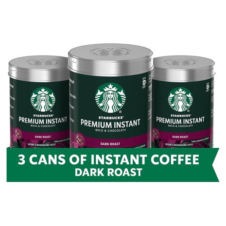 3-Pack Starbucks Premium Dark Roast Instant Coffee