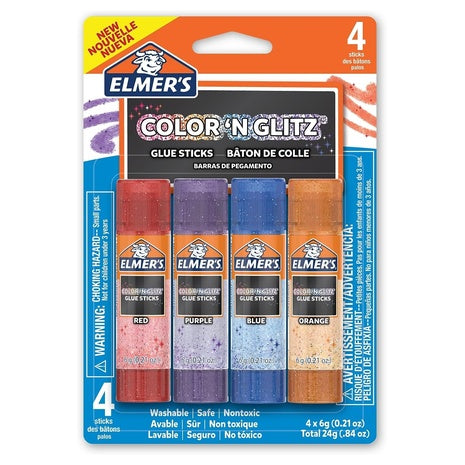 4 Pack Of Elmer’s Color ‘N Glitz Glue Sticks