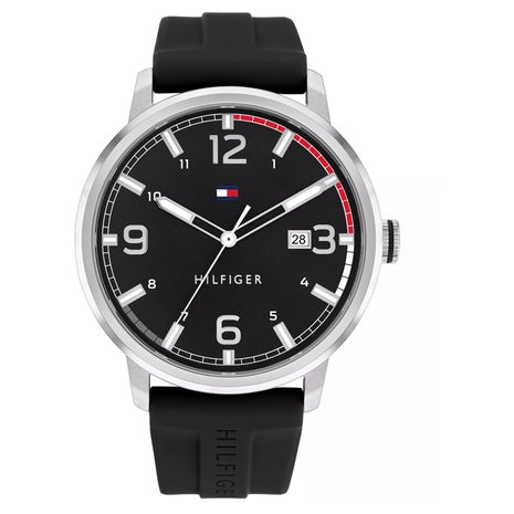 Tommy Hilfiger Men's Black Silicone Strap Watch