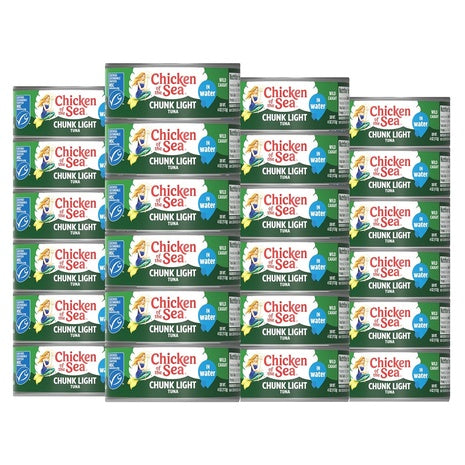 24 Cans Chicken of the Sea Wild Caught Chunk Light Tuna