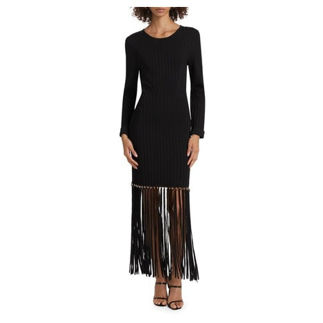 Fringed Knit Maxi Dress
