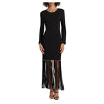 Fringed Knit Maxi Dress
