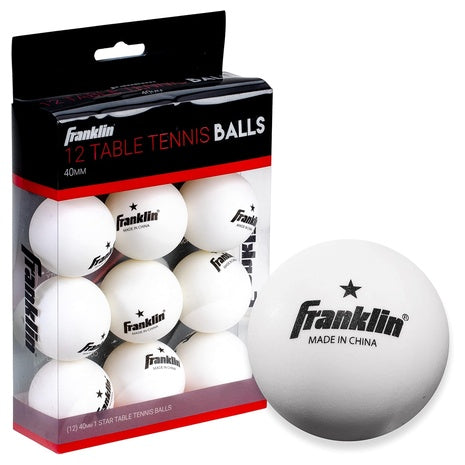 12-Count Franklin Sports 40mm Table Tennis Ping Pong Balls