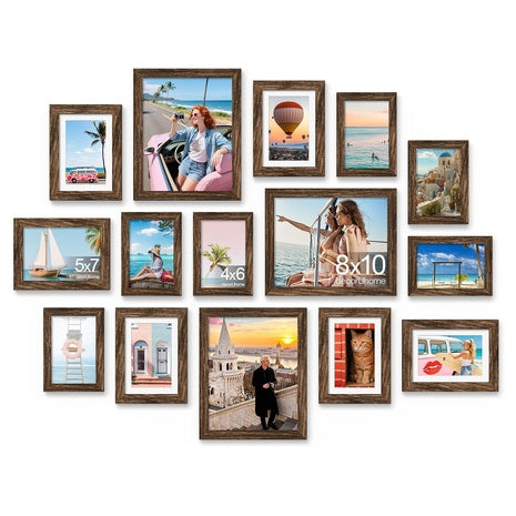 15-Pack Assorted Picture Frame Set