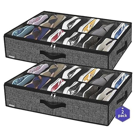 Set Of 2 Onlyeasy Sturdy Under Bed Shoe Storage Organizer