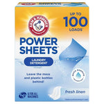 Arm & Hammer Power Sheets Laundry Detergent, Fresh Linen, 50 Count