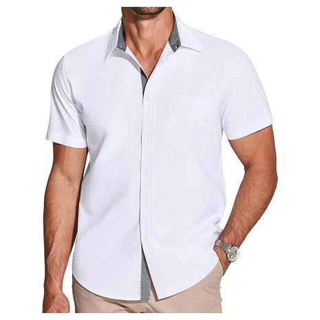 Men’s Short Sleeve Dress Shirt (Large)