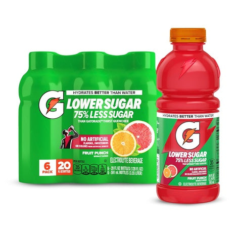 6-Pack Gatorade Lower Sugar Sports Drinks (20oz)