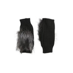 Adrienne Landau Women's Faux-Fur-Trim Fingerless Gloves