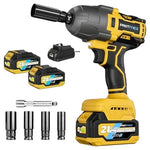 Protmex 900Ft-lbs (1200N.m) Impact Wrench, 1/2" Cordless Impact Gun