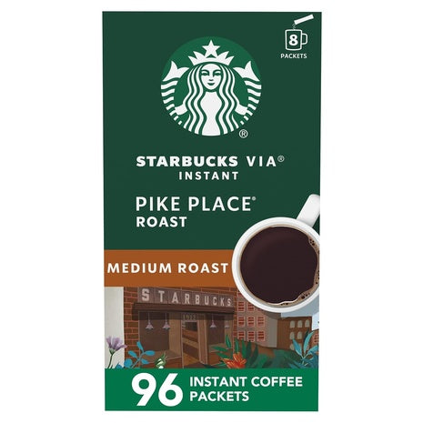 96 Starbucks VIA Pike Place Instant Coffee Packets