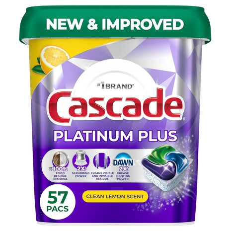 57 Cascade Platinum Plus Dishwasher Pods