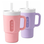 2-Pack Silicone Sippy Cups With Straws