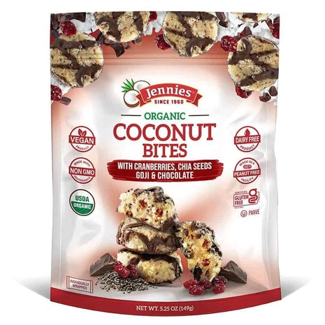 6-Pack Jennie’s Organic Coconut Bites with Goji & Chia