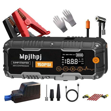 4000A Portable Car Battery Jump Starter W/ 150-PSI Air Compressor