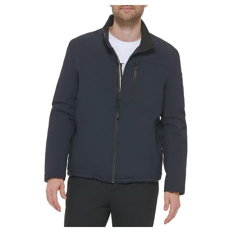 Calvin Klein Men's Navy Soft Shell Jacket with Sherpa Lining