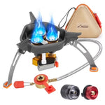 7200W Windproof Backpacking Camping Gas Stove W/ Piezo Ignition
