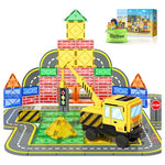 Magnetic Tiles Construction Set with Crane