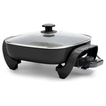 GreenLife 12" 5QT Square Electric Skillet W/ Glass Vented Lid